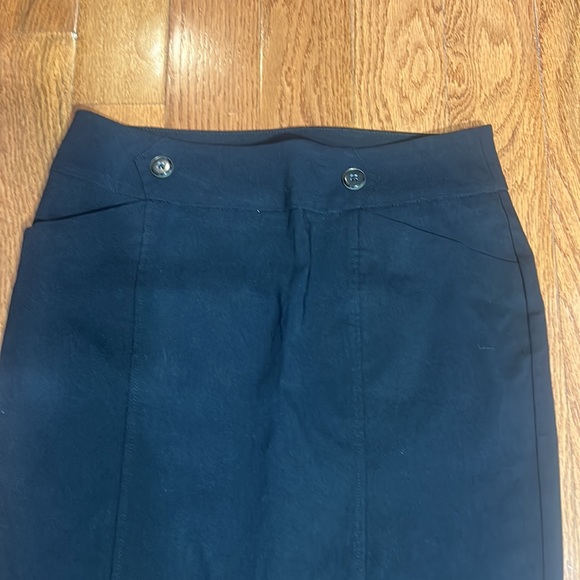 REITMAN PETITE BLACK MINI SKIRT TWO FRONT POCKETS FRONT SLIT PENCIL SKIRT M - Picture 3 of 5